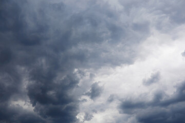 High clouds in the summer sky. Sky background. Meteorological observations of the sky.