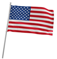 U.S. Flag blowing in a wind