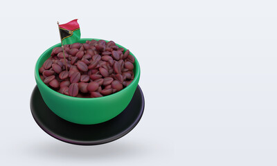 3d coffee day Vanuatu flag rendering left view