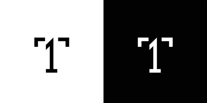 Modern, unique and cool T1 logo design