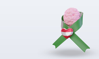 3d Mental Health day Austria flag rendering right view