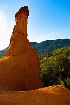 Landscape in the Proven&ccedil;al Colorado at Rustrel in Provence in France