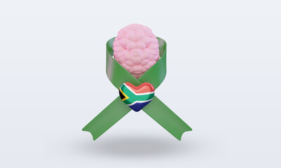 3d Mental Health day South Africa flag rendering front view
