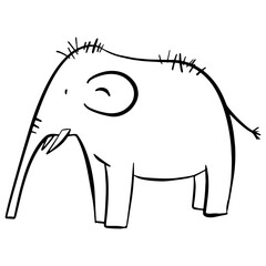 Mammoth in the style of doodles