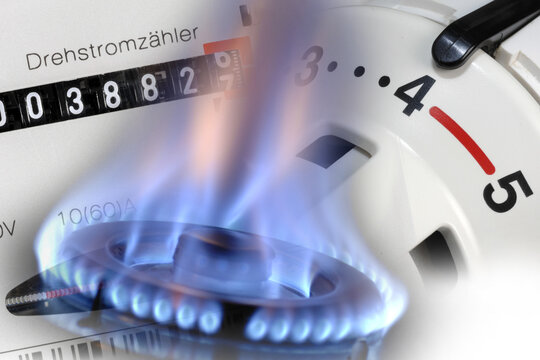 Gas und Gasheizung mit Thermostat