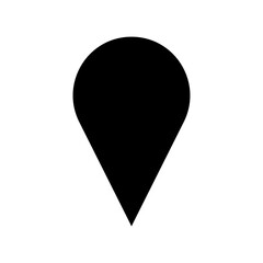 Blank and empty location map pin marker, pointer icon. Vector illustration. Isolated on white background.