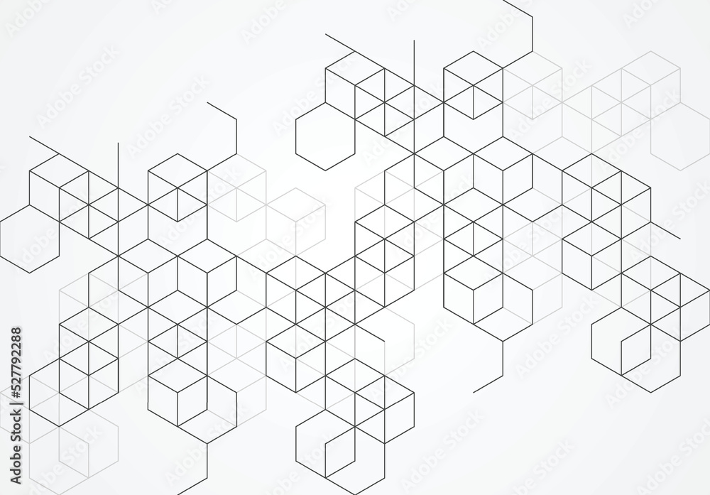 Poster blockchain concept banner with abstract geometric polygonal with connecting dots and lines. science 