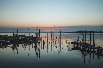 Fototapeta premium Sunrise view of fishing port