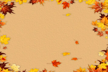 Abstract background autumn leaves falling brown background patterns, hello autumn, autumn sale, seasons. Perfect background for banner, poster, flyer, cover