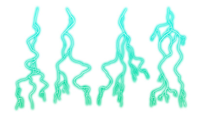 Clip art of green thunder.