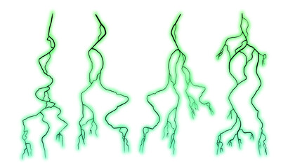 Clip art of dark green lightning