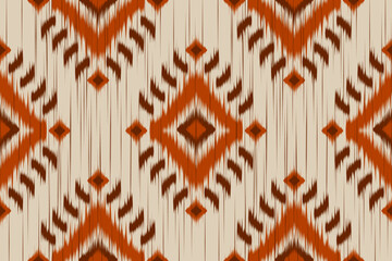 Abstract ethnic ikat art. Seamless pattern in tribal. Aztec geometric ornament print. Design for background, wallpaper, illustration, fabric, clothing, carpet, textile, batik, embroidery.