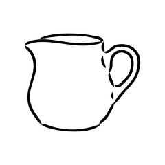 Creamer jug hand drawn vector illustration isolated on white background