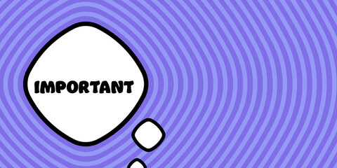 Speech bubble with important text. Boom retro comic style. Pop art style. Vector line icon for Business and Advertising