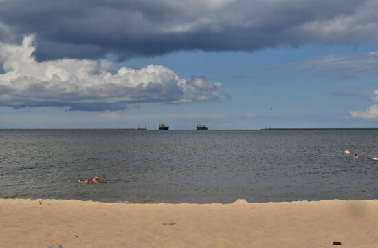Stogi Beach in Danzig im Sommer