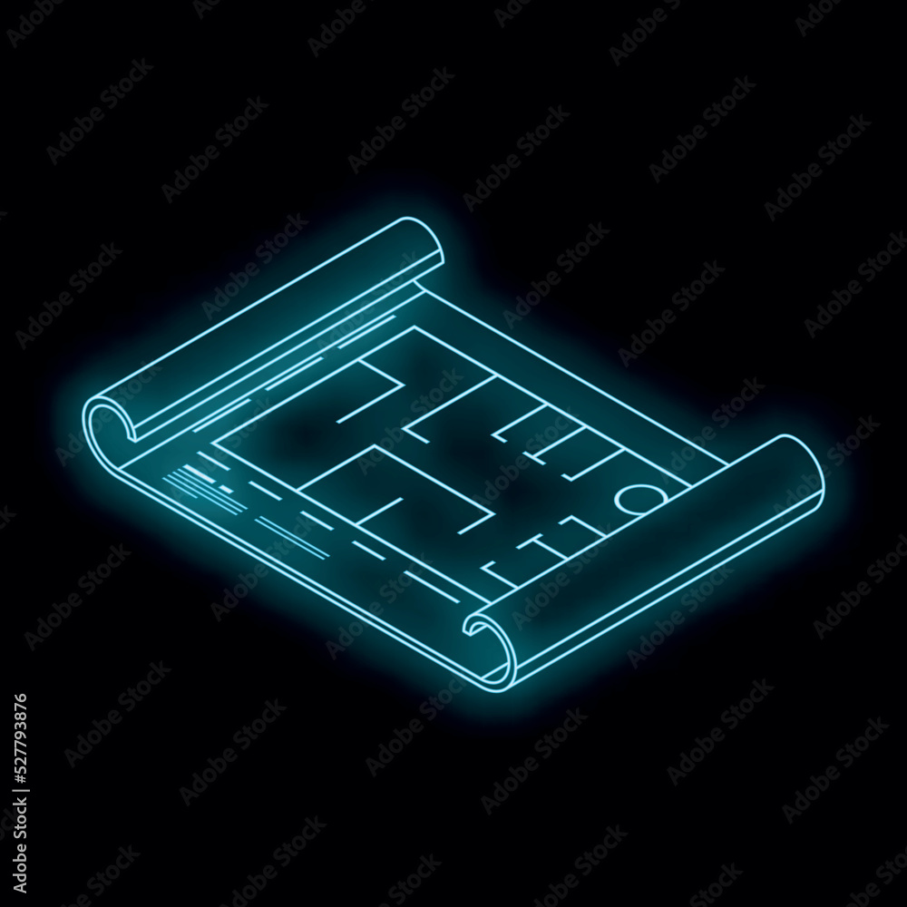 Poster solving problem plan icon. isometric of solving problem plan vector icon neon color on black