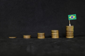 Brazil economic growth, recovery after financial crisis and peso appreciation concept. Brazilian...