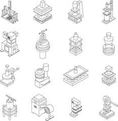 Press outline thin lne isolated on white