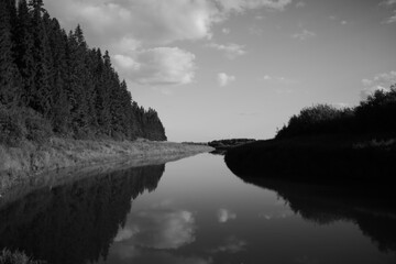 sunset over the lake