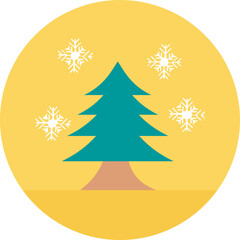 Tree with Snowflakes Vector Icon