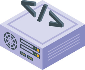 Data learn icon isometric vector. Study case. Research success
