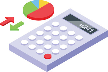 Study calculator icon isometric vector. Case research. Data learn