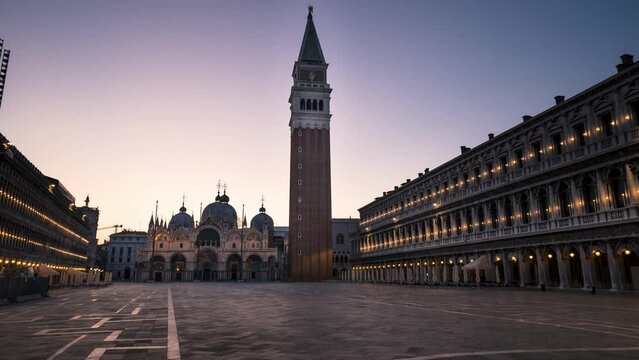 Markusplatz Venedig Sonnenaufgang Timelapse