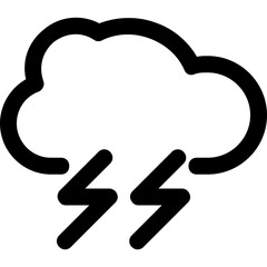 Cloud Lightning Vector Icon
