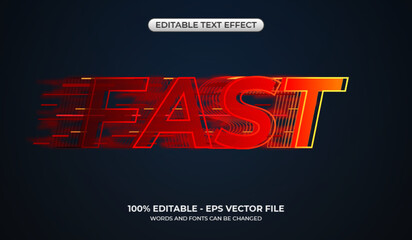 Fast text effect. Editable speed automotive text effect