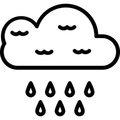 Night Raining Vector Icon