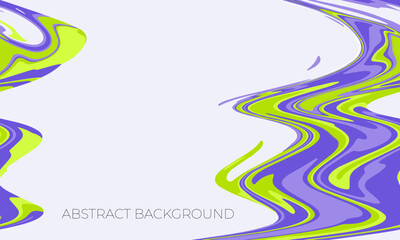 Abstract fluid painting background with liquid marbling paint effect in toxic green and bright purple colors. For wallpaper, web and mobile apps and posters or social media banners.