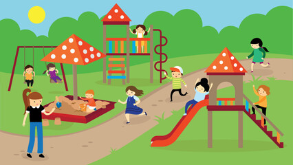 children playing in the playground