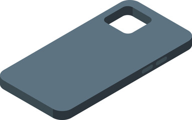 Black case icon isometric vector. Phone cover. Mobile protect