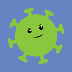 Coronavirus with face, illustration, vector