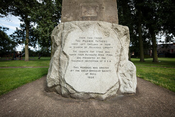 Immingham, Lincolnshire UK, June 2020, view of the Pilgrim memorial
