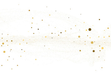 Gold dust, light gold glitter round confetti background.