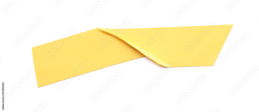 Canvas Prints Piece of yellow insulating tape isolated on white, top view