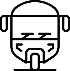 Horse trishaw icon outline vector. Old rickshaw. Bike tricycle