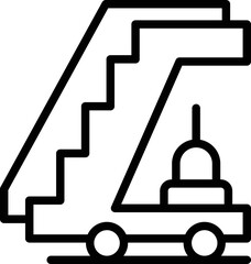 Journey airplane stairs icon outline vector. Business airport. Service terminal