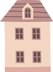Cute house hand drawn illustration for map creating. Cute home. Flat design. 