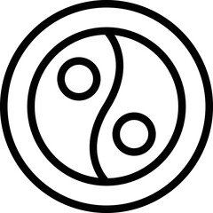 Yin yang icon outline vector. Food diet. Organic nutrition