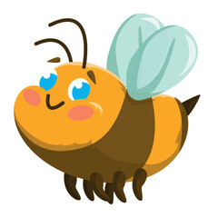 Illustration of cute bee on white background