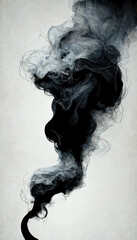 isolated gray black smoke on a white background