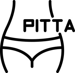 Pitta diet icon outline vector. Ayurvedic nutrition. Natural organic