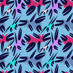 Seamless vector pattern with hand draen absctract chaotic shapes