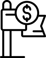 Money flag icon outline vector. Idea startup. Creative finance