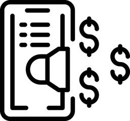 Smartphone finance icon outline vector. Idea startup. Work person