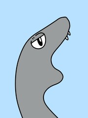 monster cartoon on blue background