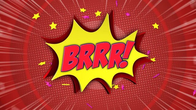 BRRR Comic Text Animation, with Alpha Matte, Loop, 4k
