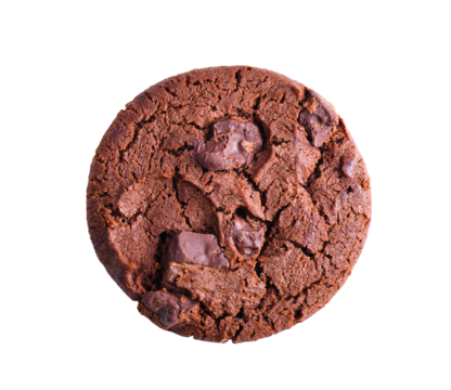 Dark chocolate soft cookies isolated on transparent png - Powered by Adobe